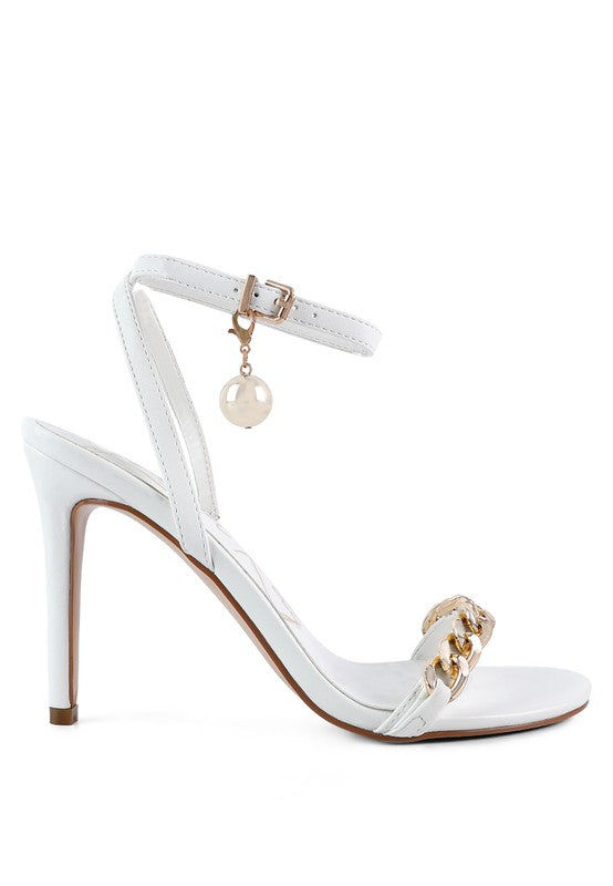 Mooning High Heeled Metal Chain Strap Sandals - A&S All things Glam Boutique