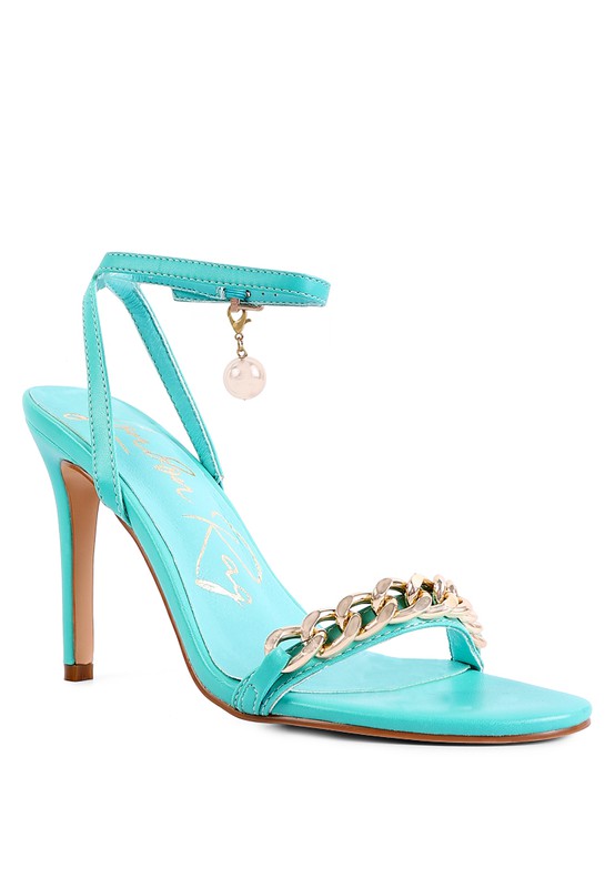 Mooning High Heeled Metal Chain Strap Sandals - A&S All things Glam Boutique