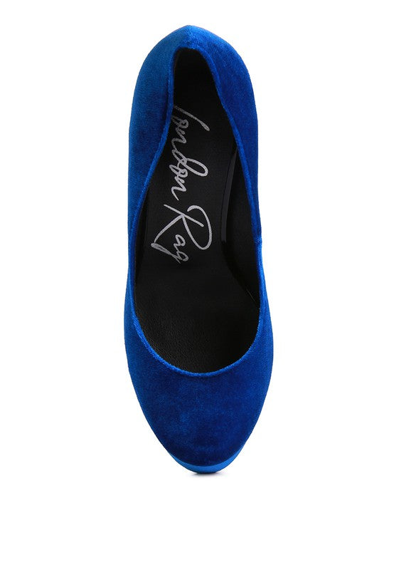 Old Novelty Platform Heel Velvet Pumps - A&S All things Glam Boutique