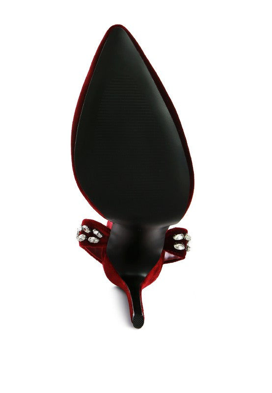 WALLIS Velvet Diamante Tie Up High Heeled Sandals - A&S All things Glam Boutique