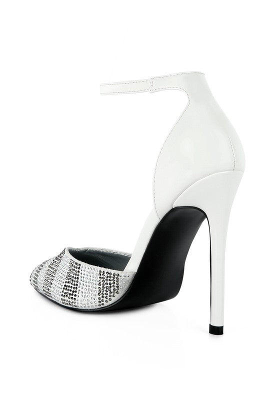 NOBLES High Heeled Patent Diamante Sandals - A&S All things Glam Boutique