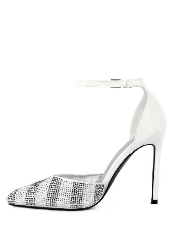 NOBLES High Heeled Patent Diamante Sandals - A&S All things Glam Boutique