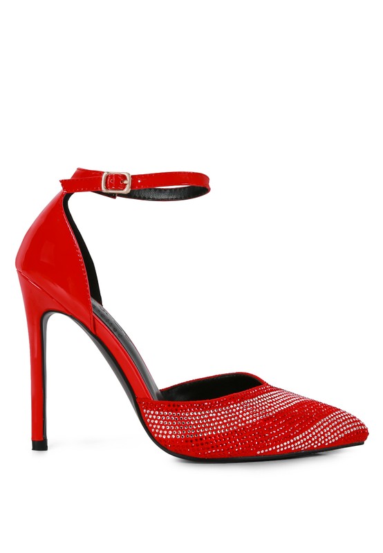 NOBLES High Heeled Patent Diamante Sandals - A&S All things Glam Boutique
