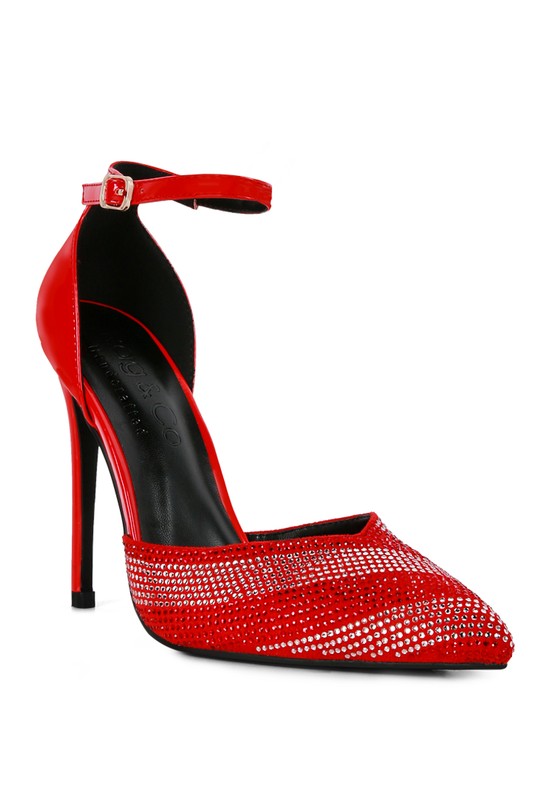 NOBLES High Heeled Patent Diamante Sandals - A&S All things Glam Boutique