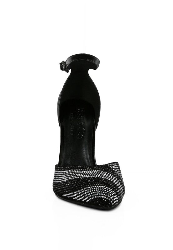 NOBLES High Heeled Patent Diamante Sandals - A&S All things Glam Boutique