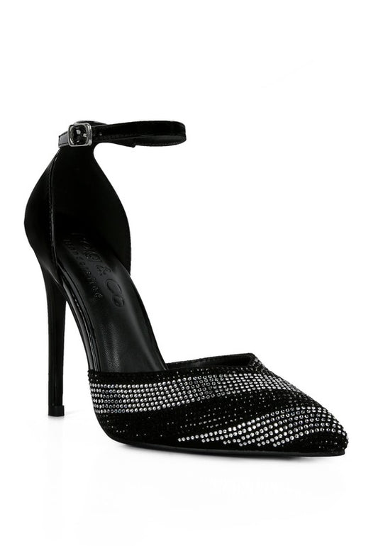 NOBLES High Heeled Patent Diamante Sandals - A&S All things Glam Boutique