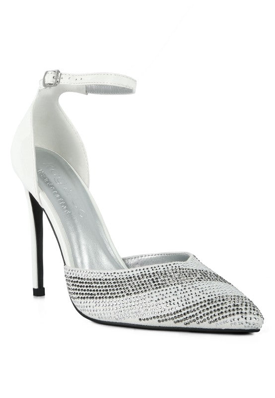 NOBLES High Heeled Patent Diamante Sandals - A&S All things Glam Boutique