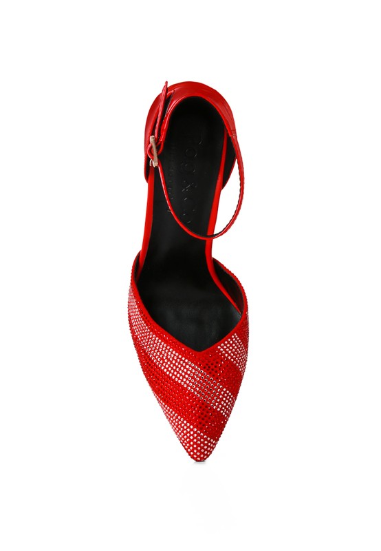 NOBLES High Heeled Patent Diamante Sandals - A&S All things Glam Boutique