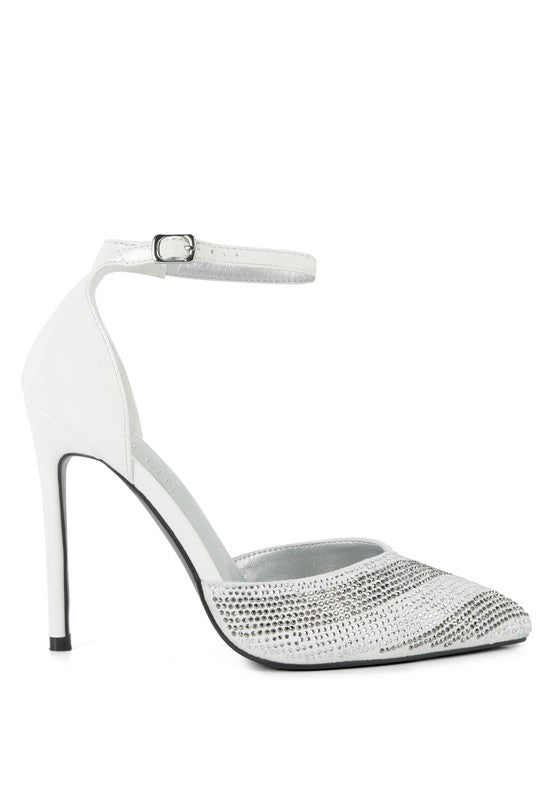 NOBLES High Heeled Patent Diamante Sandals - A&S All things Glam Boutique