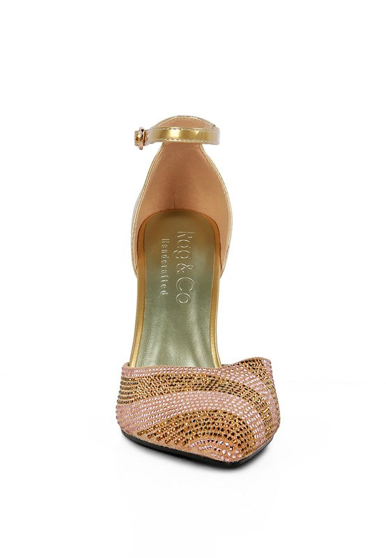 NOBLES High Heeled Patent Diamante Sandals - A&S All things Glam Boutique