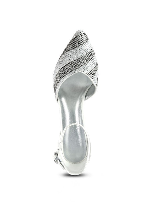 NOBLES High Heeled Patent Diamante Sandals - A&S All things Glam Boutique
