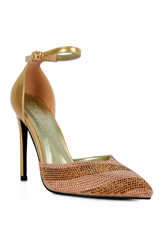 NOBLES High Heeled Patent Diamante Sandals - A&S All things Glam Boutique