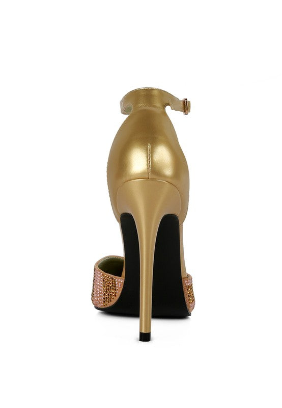NOBLES High Heeled Patent Diamante Sandals - A&S All things Glam Boutique
