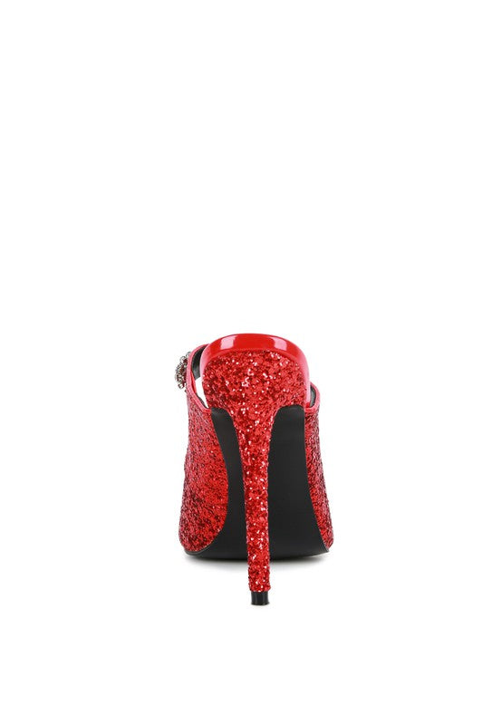 Twinklet Glitter Diamante High Heeled Sandals - A&S All things Glam Boutique