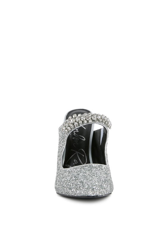 Twinklet Glitter Diamante High Heeled Sandals - A&S All things Glam Boutique