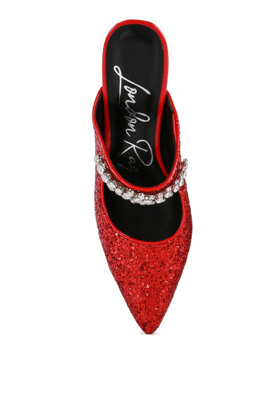 Twinklet Glitter Diamante High Heeled Sandals - A&S All things Glam Boutique