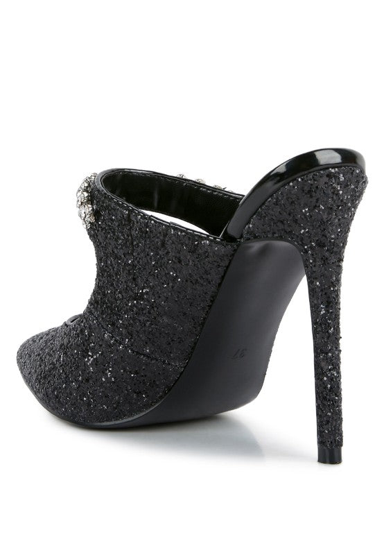Twinklet Glitter Diamante High Heeled Sandals - A&S All things Glam Boutique
