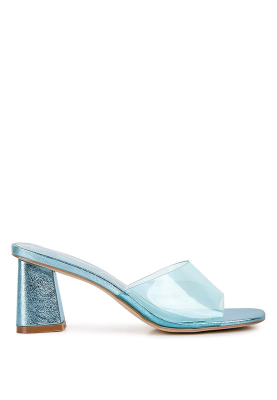 Eugnie Clear Straps Block Heeled Sandals - A&S All things Glam Boutique