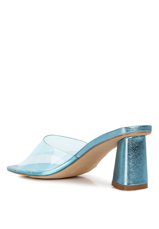 Eugnie Clear Straps Block Heeled Sandals - A&S All things Glam Boutique