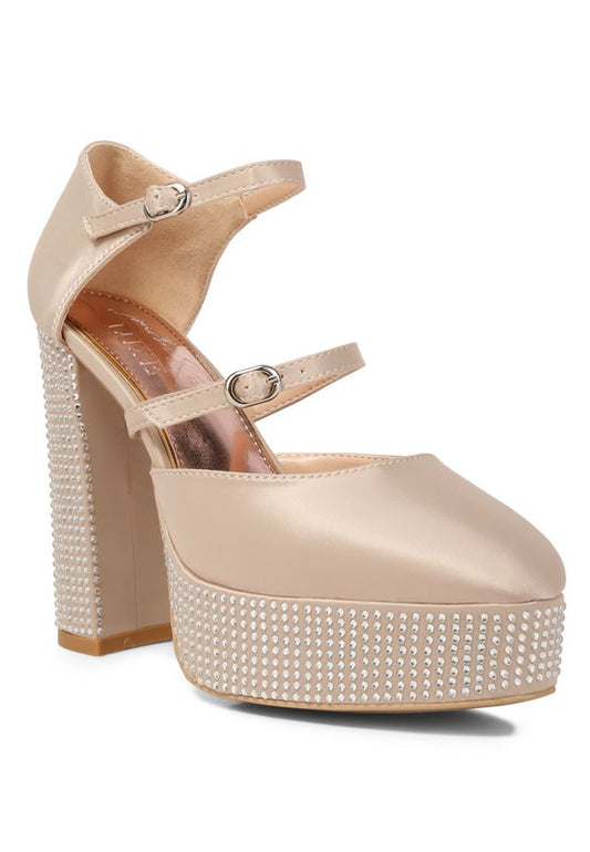 Shiver Rhinestones Embellished Platform Sandals - A&S All things Glam Boutique