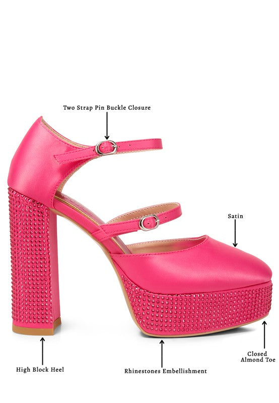 Shiver Rhinestones Embellished Platform Sandals - A&S All things Glam Boutique