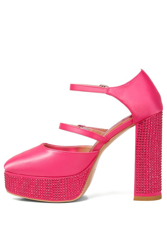 Shiver Rhinestones Embellished Platform Sandals - A&S All things Glam Boutique