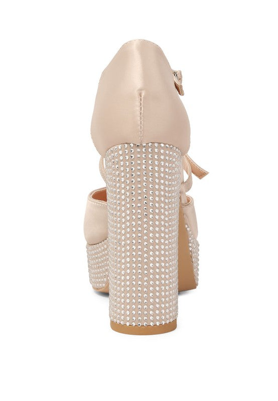 Shiver Rhinestones Embellished Platform Sandals - A&S All things Glam Boutique
