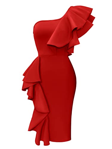 One Shoulder Ruffle l Dress