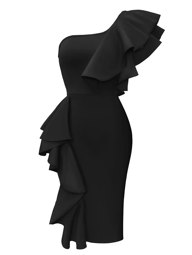 One Shoulder Ruffle l Dress