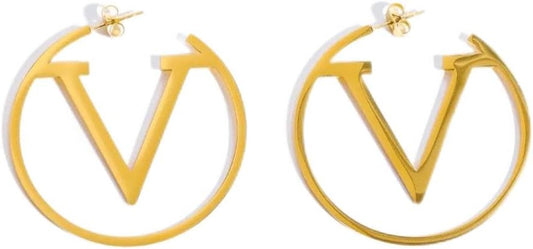 LV Dupes 18K Gold Stainless Steel Earrings - A&S All things Glam Boutique