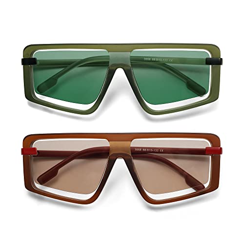 Retro Square Oversized Sunglasses - A&S All things Glam Boutique