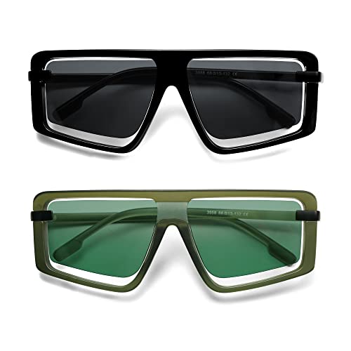 Retro Square Oversized Sunglasses - A&S All things Glam Boutique