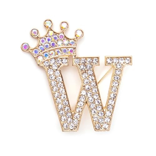 Rhinestone Brooch for Women 24 Letters Pins - A&S All things Glam Boutique
