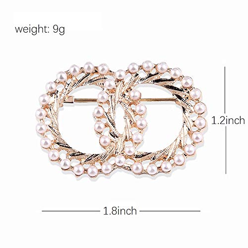ROFARSO Round Brooch Pin for Women Girl Faux Pearl Lapel Pin - A&S All things Glam Boutique