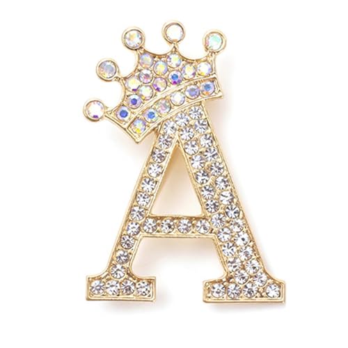 Rhinestone Brooch for Women 24 Letters Pins - A&S All things Glam Boutique