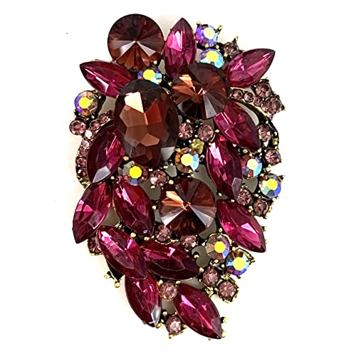 SELOVO Rhinestone Statement Brooch Pin - A&S All things Glam Boutique