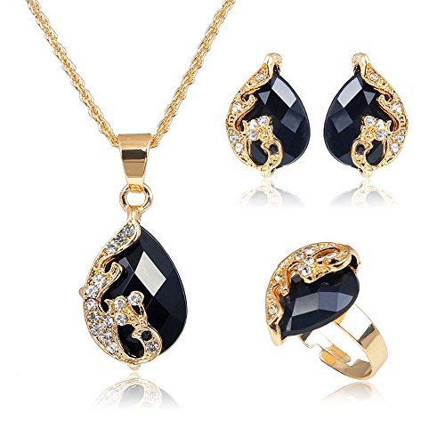 Set 18 K Gold Plated Dubai Gold Necklace Earrings Set - A&S All things Glam Boutique