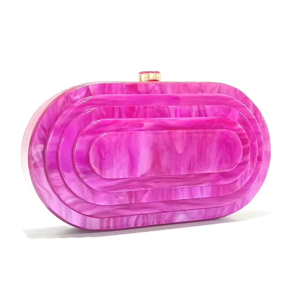 Acrylic Bubble Bag Luxury Marble Clutch