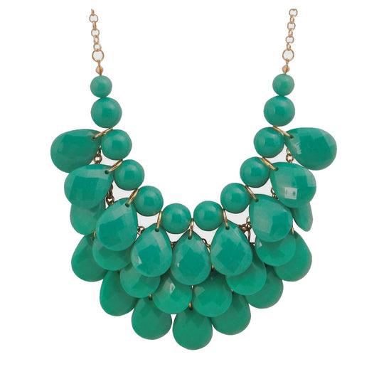 Jane Stone Fashion Floating Bubble Necklace Teardrop - A&S All things Glam Boutique