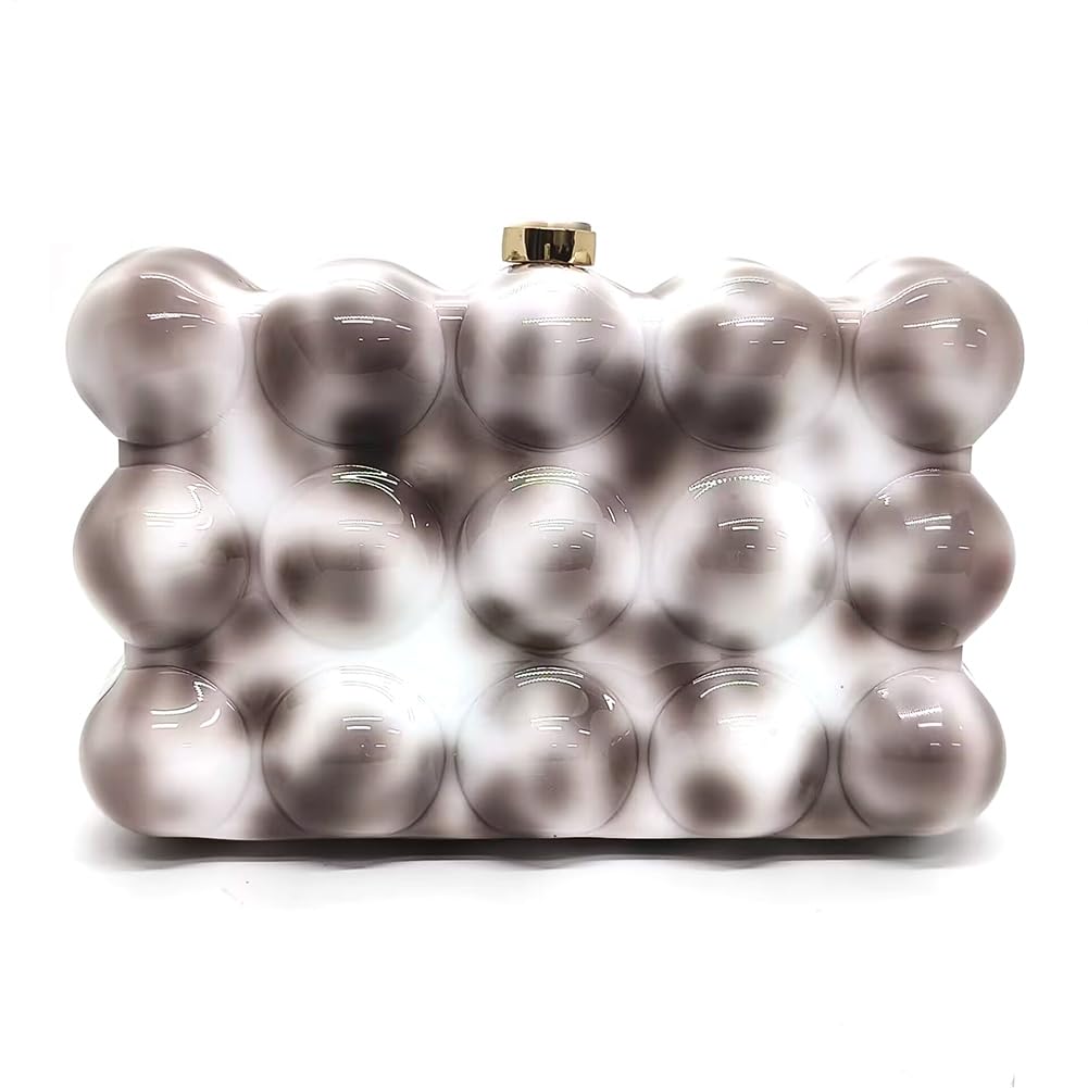 Acrylic Bubble Bag Luxury Marble Clutch