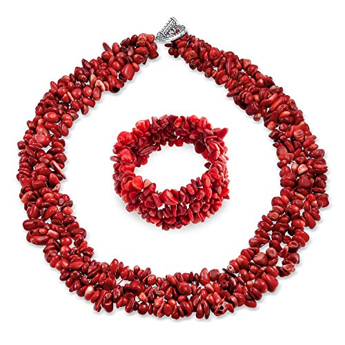Large Wide Color Gemstone Chips Cluster Statement Necklace - A&S All things Glam Boutique