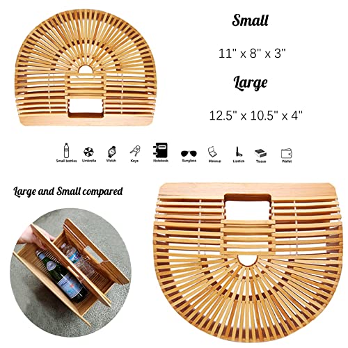 Miuco Womens Bamboo Handbag Handmade