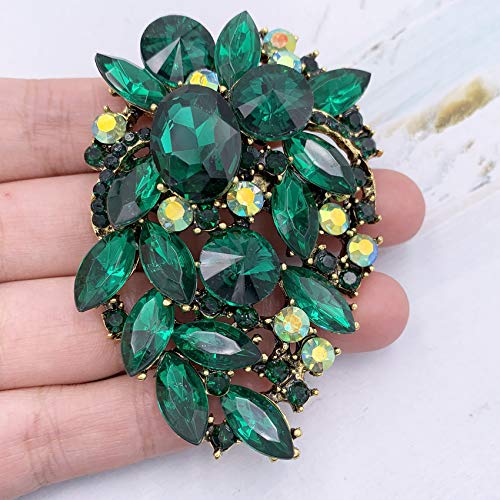 SELOVO Rhinestone Statement Brooch Pin - A&S All things Glam Boutique