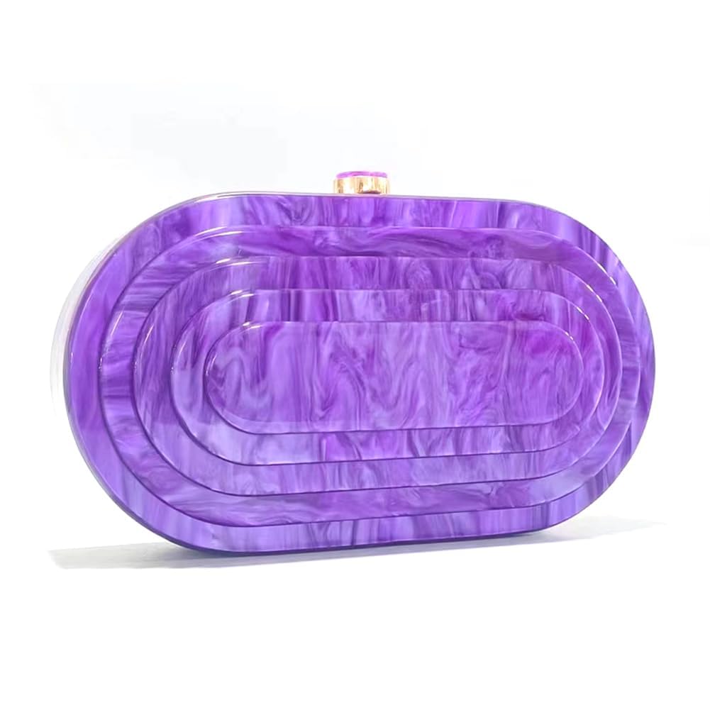 Acrylic Bubble Bag Luxury Marble Clutch