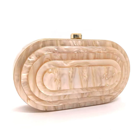 Acrylic Bubble Bag Luxury Marble Clutch