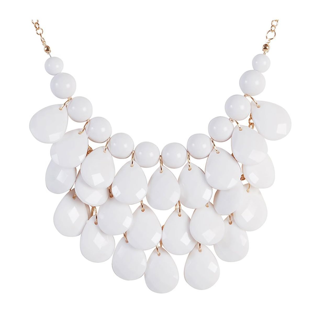 Jane Stone Fashion Floating Bubble Necklace Teardrop - A&S All things Glam Boutique