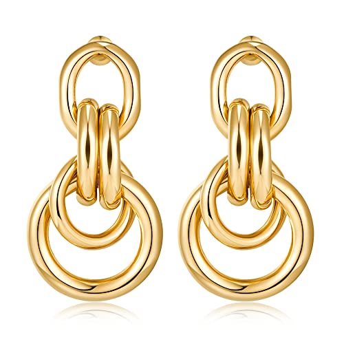 Gold Geometric Drop Dangle Earrings