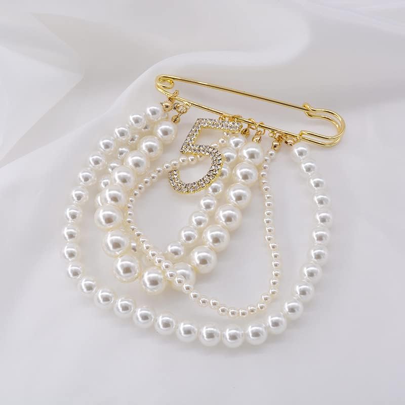 Lapel Pins and Brooches with Lucky Number 5 Dangle,Brooch Pins - A&S All things Glam Boutique