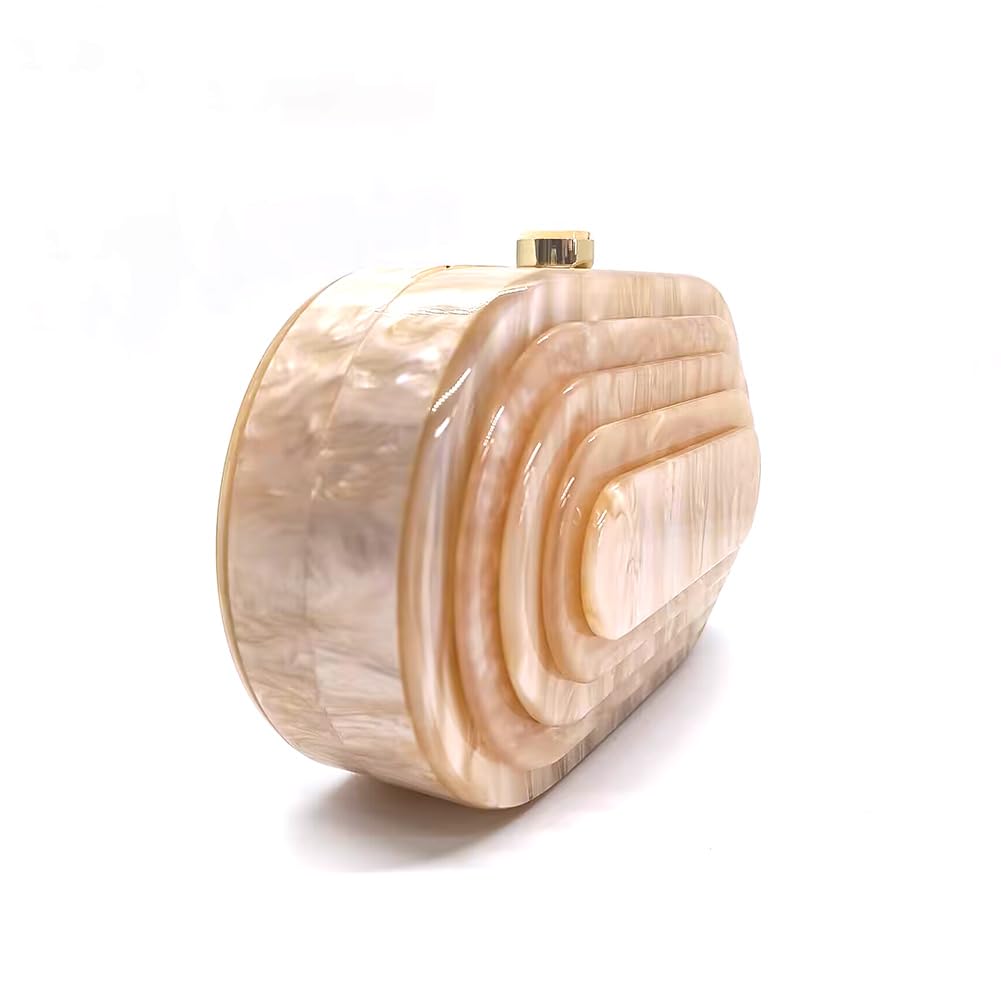 Acrylic Bubble Bag Luxury Marble Clutch