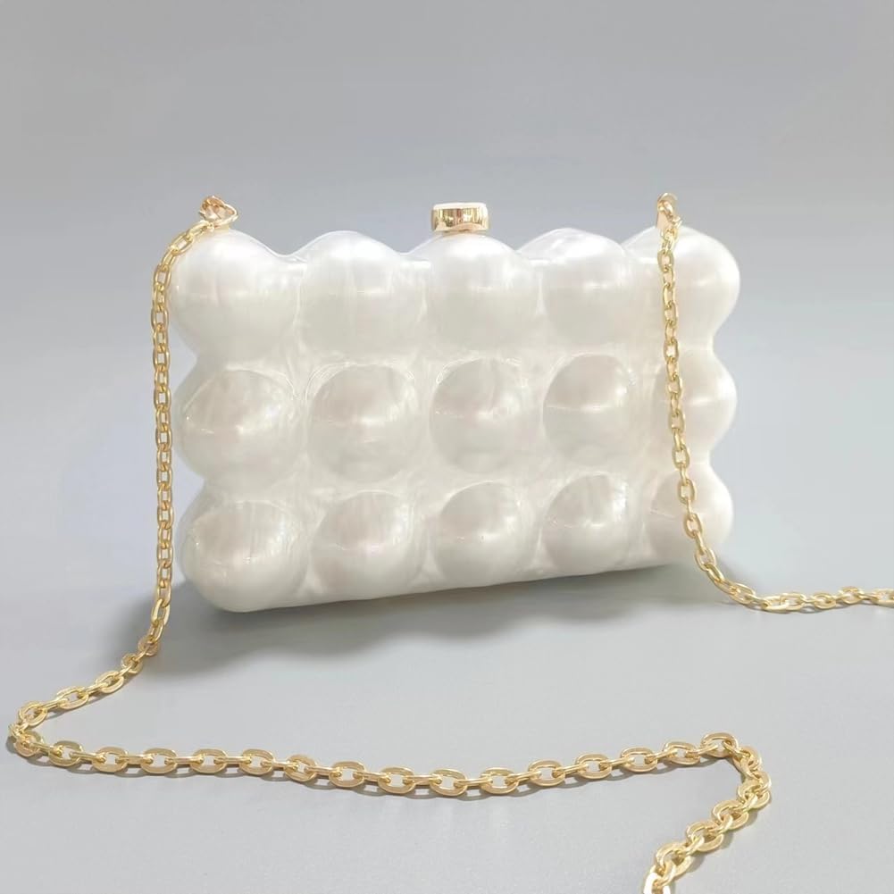 Acrylic Snail Shaped Bag Luxury Marble Clutch